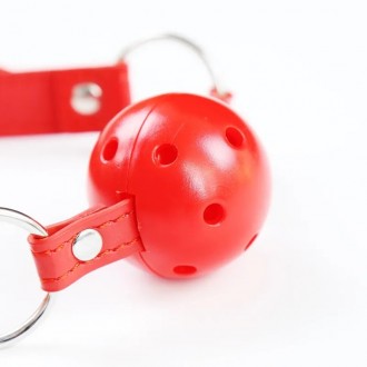 Кляп с отверстиями Mouth Ball Gag Red - это эротический аксессуар, который подой. . фото 4