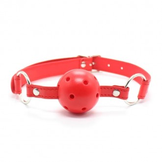 Кляп с отверстиями Mouth Ball Gag Red - это эротический аксессуар, который подой. . фото 2
