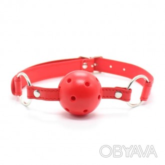 Кляп с отверстиями Mouth Ball Gag Red - это эротический аксессуар, который подой. . фото 1