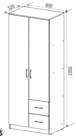 Шафа пряма розпашна Simple 2Д2Ш (Cимпл) Гарант купити в Одесі, Україні
Ширина 80. . фото 6