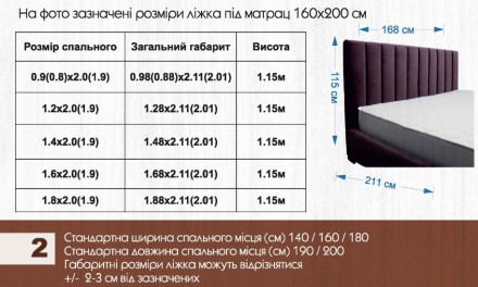 Ціна за ліжко вказана в 1 категорії тканини та у розмірі 160х200см з підйомним м. . фото 11