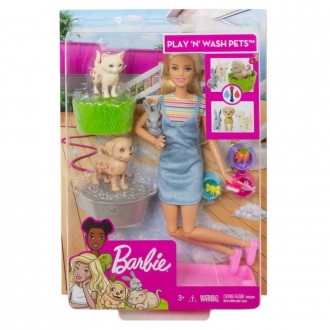 Игровой набор кукла Барби Уход за животными "Купай и играй" Barbie Play Wash
 
Э. . фото 7