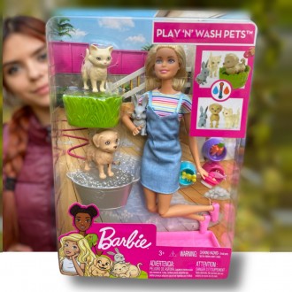 Игровой набор кукла Барби Уход за животными "Купай и играй" Barbie Play Wash
 
Э. . фото 2