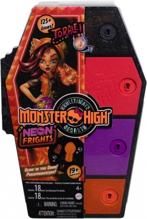 Лялька Monster High Toralei Stripe Skulltimate Secrets Neon Frights Торалей з ша. . фото 7