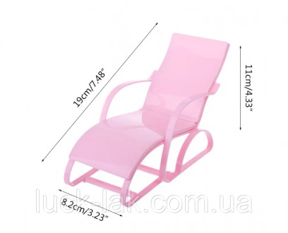 Раскладное кресло для куклы Барби, розовое. Подойдет для других куком масштаба 1. . фото 4