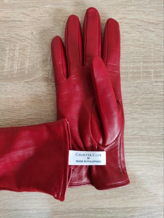 В продажу ОРИГІНАЛЬНІ червоні жіночі шкіряні рукавички Charter Club. Прислали рі. . фото 7