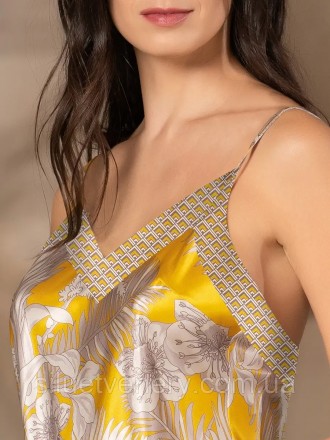 
Коротка нічна сорочка з атласним блиском Amara Амара від Mia-Amore без підрізу . . фото 3