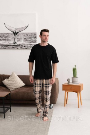 Комфортний домашній комплект: піжамні штани+футболка. 
Штани вільного крою з киш. . фото 6