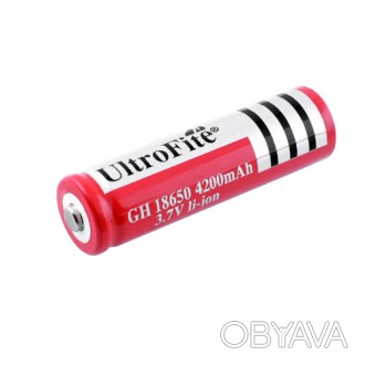  Аккумулятор 18650, Ultro Fite, 4200mAh, красный. . фото 1