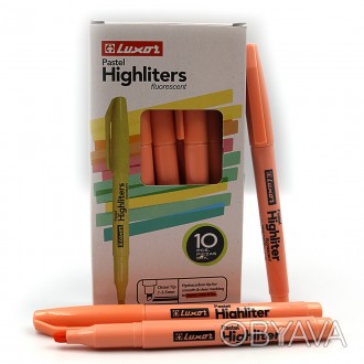  Текстовыделители пастель "Luxor" "Highliters" 1-3,5mm тонкий оранжевый. . фото 1