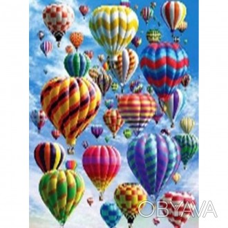  Алмазная мозаика по номерам 40*50 "Воздушные шары" карт уп. (полотно на раме). . фото 1