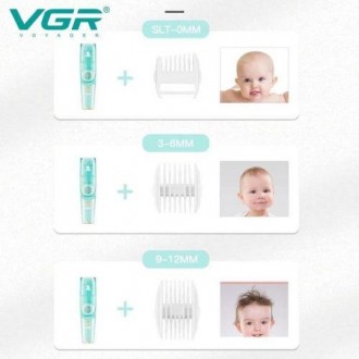 Машинка (триммер) для стрижки детей VGR Baby V-151, 3 насадки, беспроводная, IPX. . фото 6
