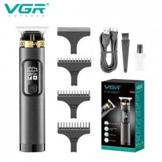 Машинка (триммер) для стрижки волос VGR V-985, Professional, 4 насадки, LED Disp. . фото 2