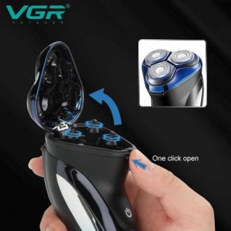 Электробритва VGR V-387 для мужчин, роторная для влажного и сухого бритья, IPX6,. . фото 5