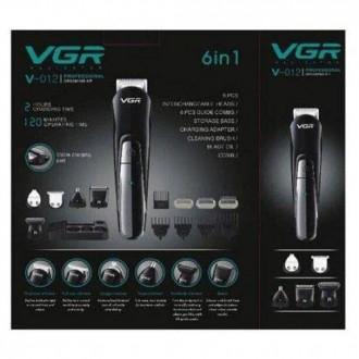 Мужской набор VGR V-012 6 в 1 для ухода за волосами, бородой, триммер для носа, . . фото 4