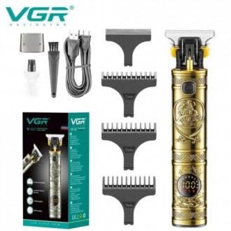 Машинка (триммер) для стрижки волос и бороды VGR V-097 gold, Professional, 4 нас. . фото 2