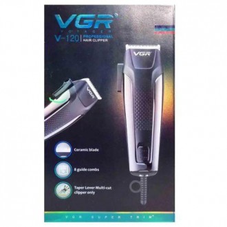 Машинка (триммер) для стрижки волос и бороды VGR V-120, Professional, 8 насадок. . фото 5