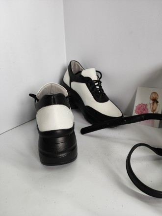Жіночі туфлі кросівки з натуральної шкіри, всередині шкіряна підкладка, на платф. . фото 6