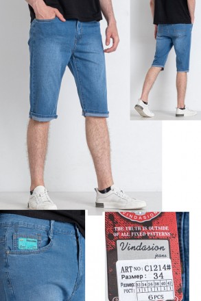 Бриджи мужские джинсовые стрейчевые, есть большие размеры VINDASION, Турция, 98%. . фото 3