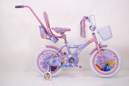 Детский двухколесный велосипед для девочки ICE FROZEN Ледянное Сердце Анна и Эль. . фото 7