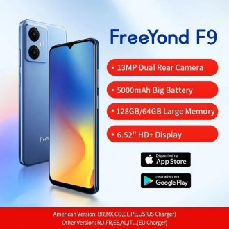 Смартфон FreeYond F9 6.5" 3+3/128Gb 5000 mAh 13Mp укр.яз. есть. Краматорськ. фото 1 Смартфон FreeYond F9 6.5" 3+3/128Gb 5000 mAh 13Mp укр.яз. есть. Краматорськ. фото 1