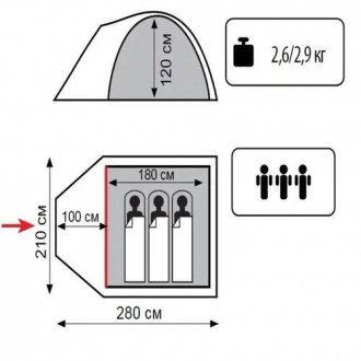 
Туристическая палатка Totems Indi 3;
Удобная универсальная компактная палатка д. . фото 8