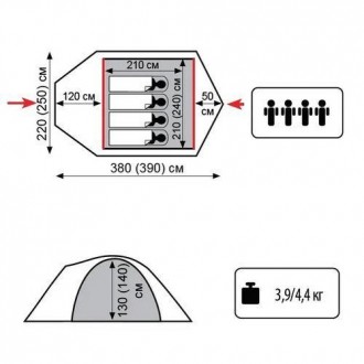 
Туристическая палатка Tramps Lite Camp 4;
Удобная универсальная компактная пала. . фото 8