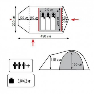 
Туристическая палатка Tramps Lite Twister 3;
Удобная универсальная компактная п. . фото 8