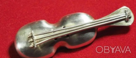 Брошь Скрипка Серебро