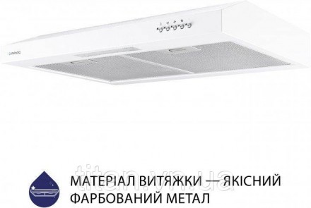 Витяжка Minola HPL 612 WH (плоска). . фото 4 Плоска кухонна витяжка Minola HPL 612 WH обладнана одним двигуном потужністю 80 . . фото 4