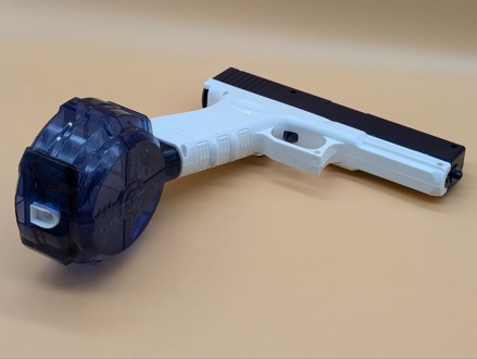 Водний пістолет електричний акумуляторний Water Gun Glock синій, іграшковий водн. . фото 7