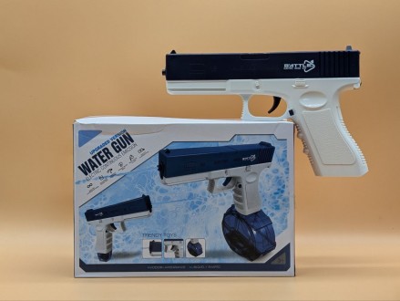 Водний пістолет електричний акумуляторний Water Gun Glock синій, іграшковий водн. . фото 8