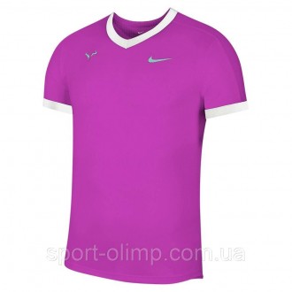 Теннисная футболка Nike Court Dri-FIT ADV Rafa Top с фирменной символикой любимо. . фото 2