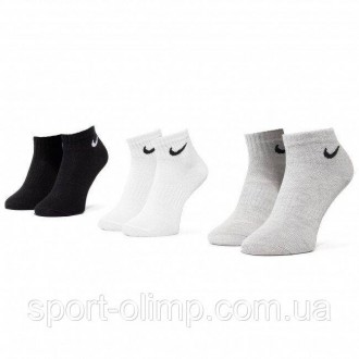 Носки Nike Everyday Lightweight Ankle 3-pack black/gray/white — SX7677-901. . фото 3