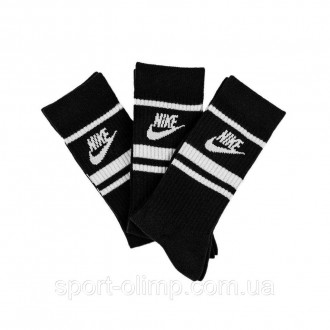 Носки Nike Sportswear Essential Crew 3-pack black — CQ0301-010 из легкого . . фото 5