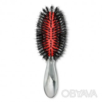 Щітка для волосся Janeke Chromium Line Pneumatic Mixed Bristle Hairbrush - це ід. . фото 1