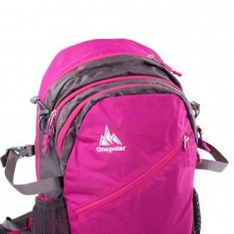 "Зовнішні розміри рюкзака: 32*50*19 см. Об'єм: 30 л. Колір: рожевий. Спинка повн. . фото 7