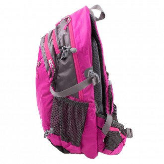 "Зовнішні розміри рюкзака: 32*50*19 см. Об'єм: 30 л. Колір: рожевий. Спинка повн. . фото 5