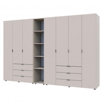 Комплект шкафов "Гелар + Этажерка" 309х50х203 см. 3+4 ДСП, Кашемир. Киев. фото 1 Комплект шкафов "Гелар + Этажерка" 309х50х203 см. 3+4 ДСП, Кашемир. Киев. фото 1