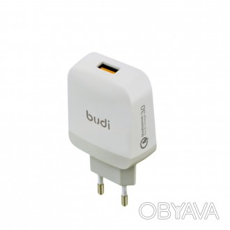 Блок живлення M8J940QE(AC940QEW) - Home Charger Budi 1 USB 3.6A with QC3.0 EU pl. . фото 1