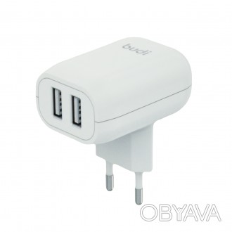 Блок живлення AC339EMW - Budi Home Charger 12W 2 USB це потужний і компактний за. . фото 1