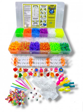 Набор для плетение браслетов из резинок Fashion loom bands set 5000 с аксессуара. . фото 2