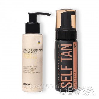Шиммер крем-гель Shiny Vanilla + Мус-автозасмага для тіла Self Tan Bronzing Touc