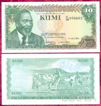 Кенія Kenya 10 шилінгів 1978 рік UNC. №483. . фото 1