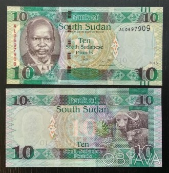 Судан Южный / South Sudan 10 фунтов - pounds 2015 UNC №373. . фото 1