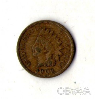 США 1 цент 1906 рік Indian Head Cent №1631. . фото 1