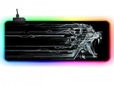 Килимок для мишки та клавіатури Steel Wolf з RGB підсвічуванням 900x400х4мм. Київ. фото 1 Килимок для мишки та клавіатури Steel Wolf з RGB підсвічуванням 900x400х4мм. Київ. фото 1