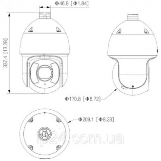 Уличная поворотная IP-видеокамера DH-SD6CE245GB-HNR с разрешением 2 Mpx, с AI-фу. . фото 4