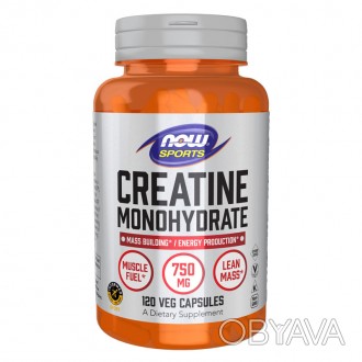 NOW CREATINE MONOHYDRATE / КРЕАТИН МОНОГІДРАТ 750мг у капсулах №120
	Нарощування. . фото 1