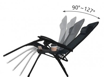 Шезлонг лежак раскладное садовое кресло с раскладным столиком Bonro СПА-167A цве. . фото 7